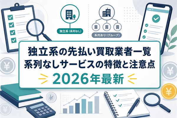 独立系の先払い買取業者一覧｜系列なしサービスの特徴と注意点【2026年最新】