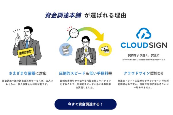 ファクタリング業者「資金調達本舗」