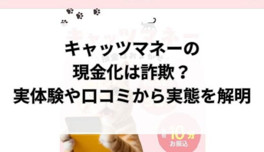 キャッツマネーの現金化は詐欺？実体験や口コミから実態を解明