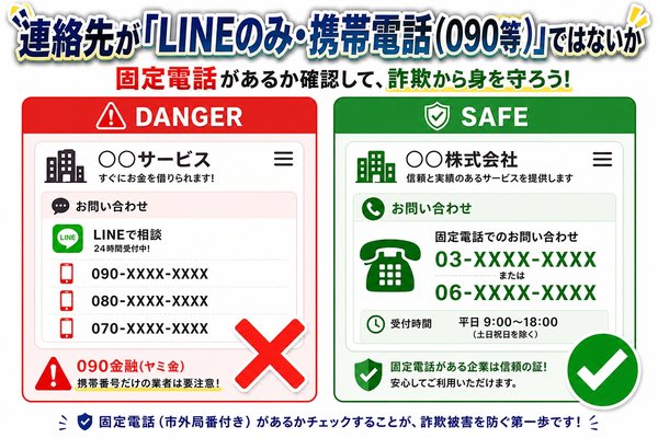 連絡先が「LINEのみ・携帯電話」ではないか